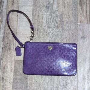 Coach Liquid Gloss Purple Wristlet Clutch